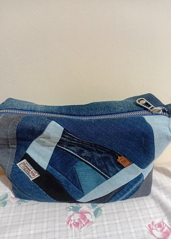 Kadın Kot Kumaşlı Fermuarlı Günlük Çanta - Görsel 3