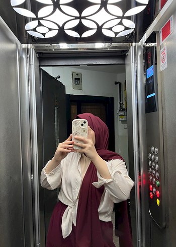 Beden bordo Renk Bordo Medine ipeği Şal