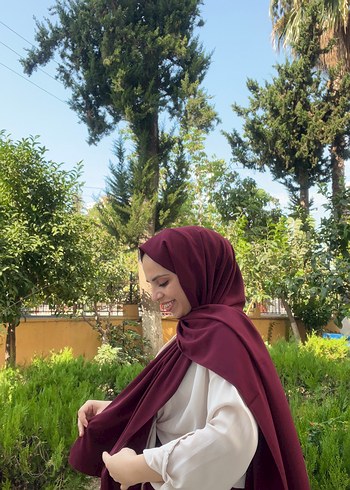 Bordo Medine ipeği Şal
