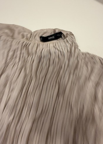 Bej Pilili Keten Kadın Bluz - Görsel 3