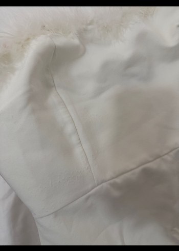 Beyaz Straplez Mini Elbise - Görsel 4