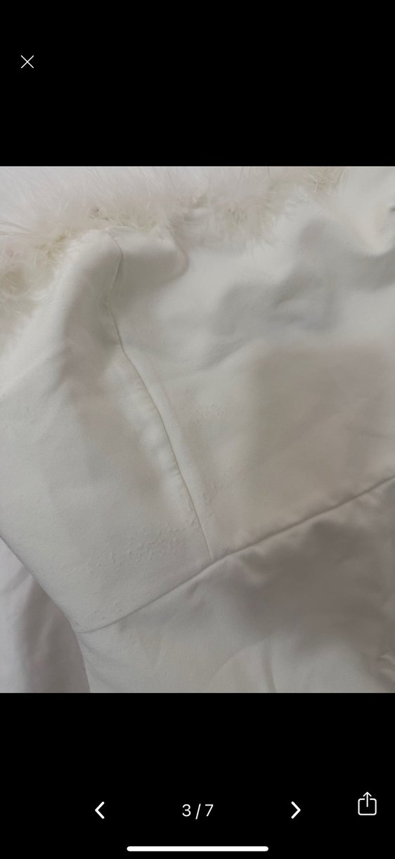 Beyaz Straplez Mini Elbise - Görsel 4