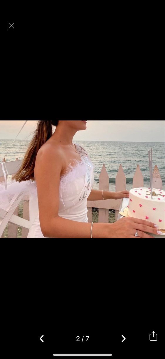 Beyaz Straplez Mini Elbise - Görsel 2