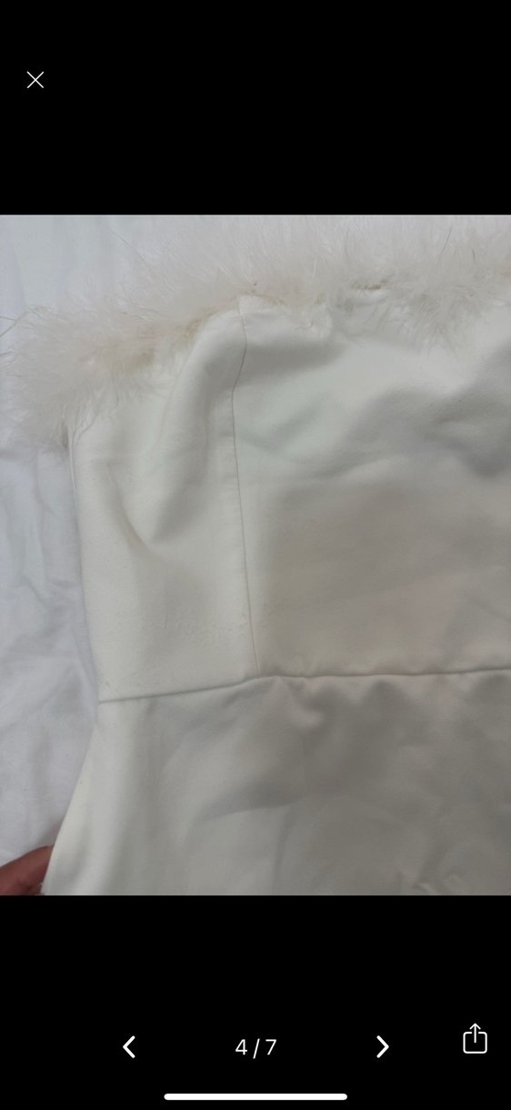 Beyaz Straplez Mini Elbise - Görsel 5