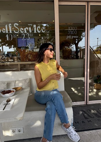 Sarı Triko Kadın Süveter - Görsel 6