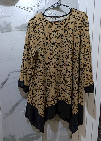 Leopar Desenli Uzun Kollu Tunik