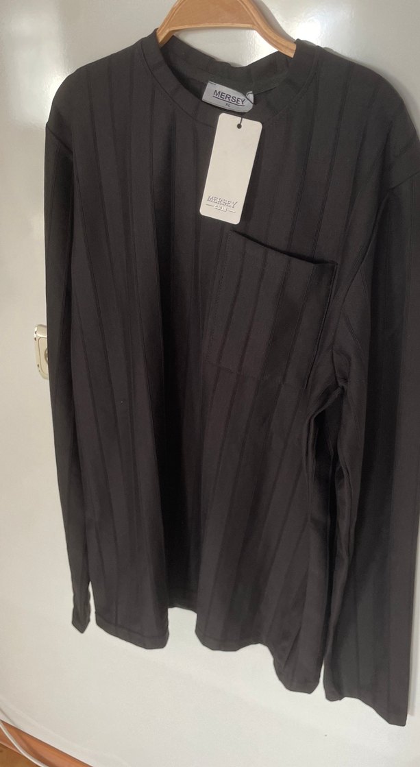 Erkek Siyah Pilili Regular Fit Uzun Kollu Kazak - Görsel 3