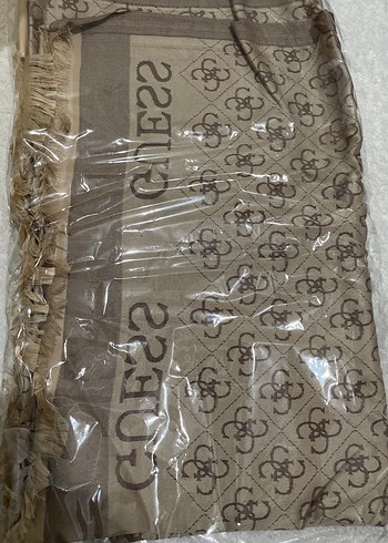 Bej Bohem Tarzda Drapeli Kadın Şal - Görsel 2