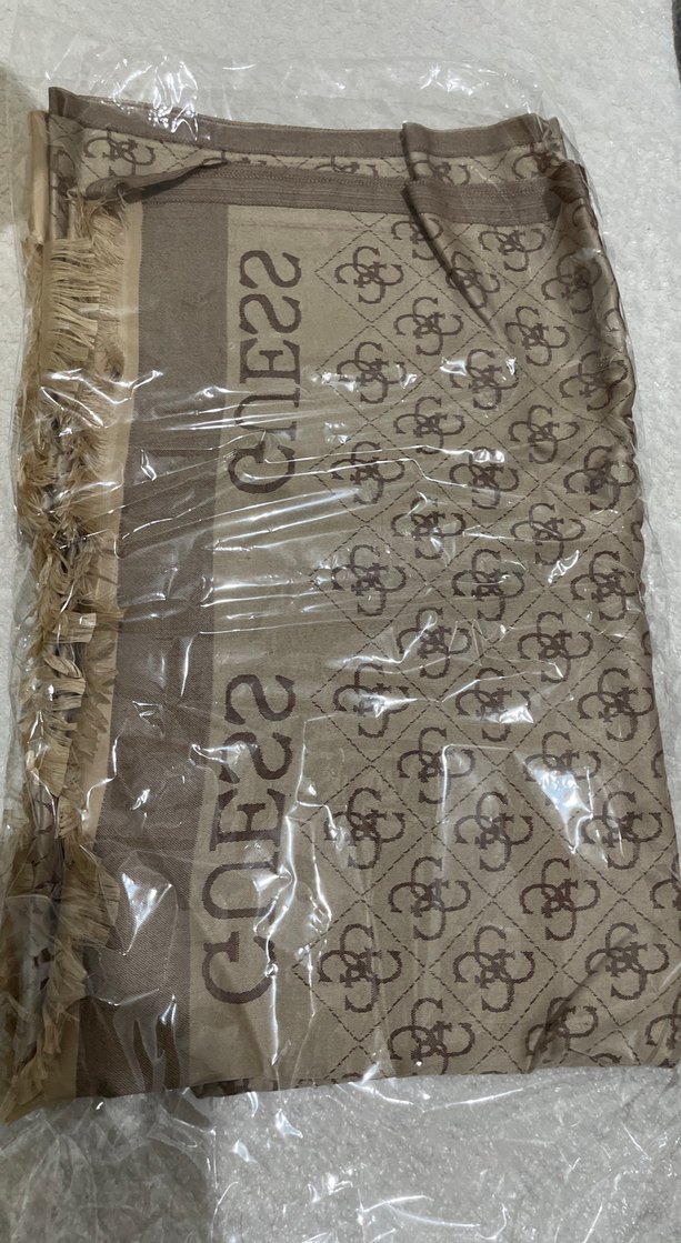 Bej Bohem Tarzda Drapeli Kadın Şal - Görsel 2