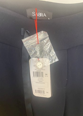 s Beden SABRA Lacivert Kemerli Kadın Kumaş Pantolon