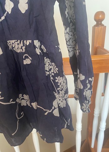 m Beden lacivert Renk MUDO, Nakışlı Lacivert Bohem Uzun Kollu bluz