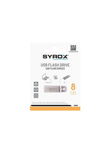 Syrox UM8 Metal USB Flash Bellek 8GB, USB 2.0