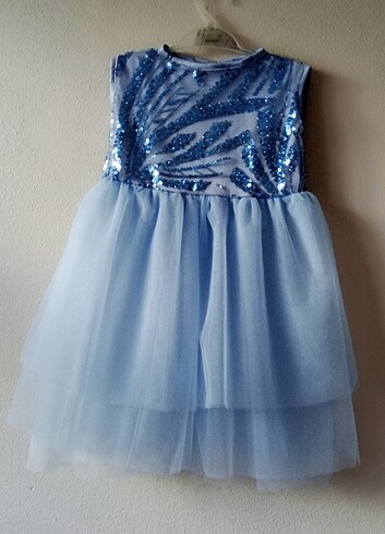 7 Yaş Beden mavi Renk Tütü elbise 