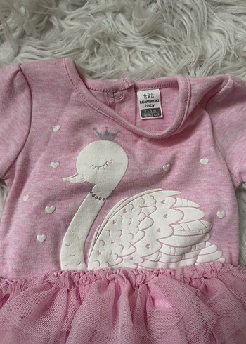 3 Ay Beden pembe Renk Pembe Uzun Kollu Kız Bebek Body