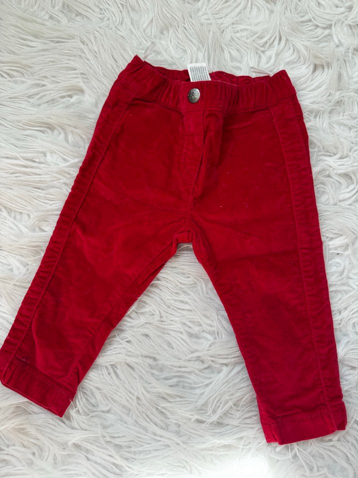 Kırmızı Erkek Çocuk Regular Fit Kürklü Pantolon - Görsel 2