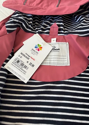 Kız Çocuk Kapüşonlu Koyu Pembe Yağmurluk - Görsel 3