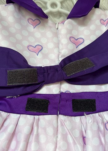 Kız Çocuk Mor Desenli Fırfırlı Elbise - Görsel 4