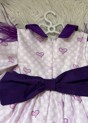 Kız Çocuk Mor Desenli Fırfırlı Elbise - Görsel 5