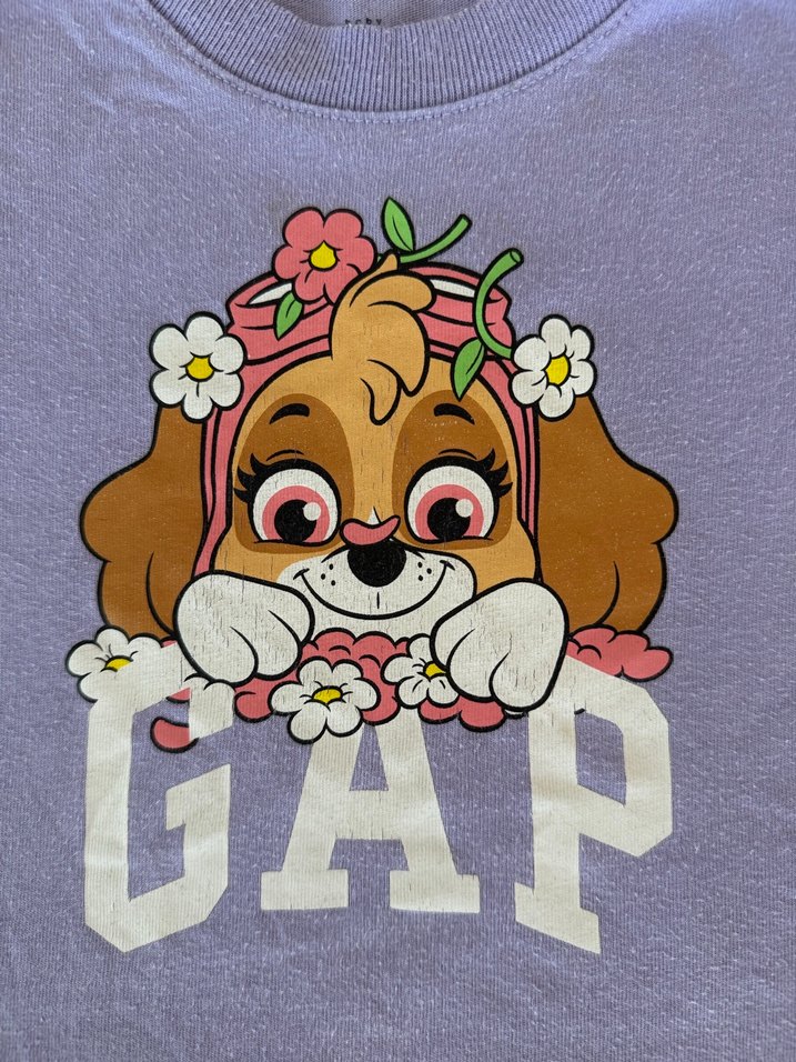 Mor Pamuklu Kız Çocuk Uzun Kollu Baskılı Tişört - Görsel 2