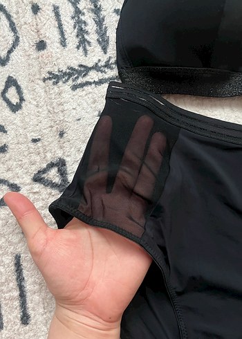 Siyah Goth Atletik bralet Sütyen Takımı - Görsel 2