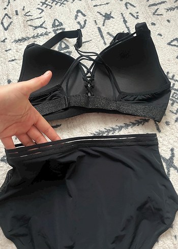 Siyah Goth Atletik bralet Sütyen Takımı - Görsel 3