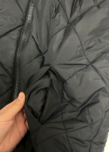 Uzun Siyah Kapüşonlu ÇOCUK MONT - Görsel 3