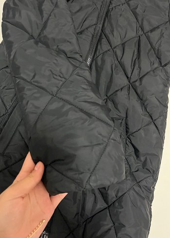 Uzun Siyah Kapüşonlu ÇOCUK MONT - Görsel 4