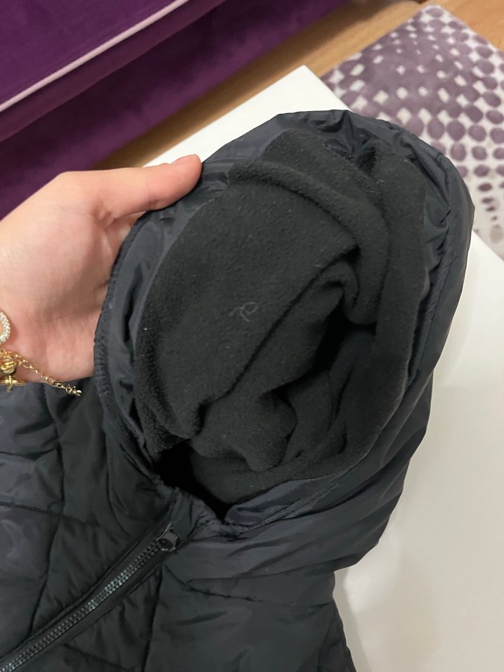 Uzun Siyah Kapüşonlu ÇOCUK MONT - Görsel 5