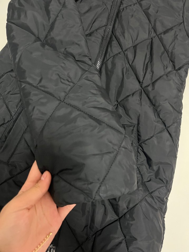 Uzun Siyah Kapüşonlu ÇOCUK MONT - Görsel 4