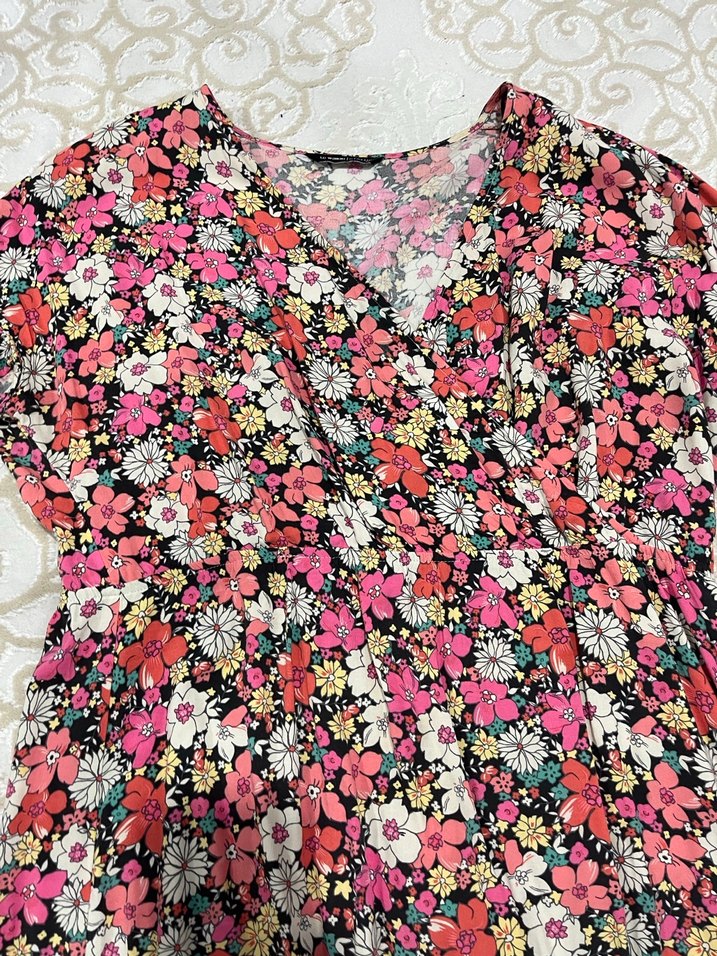 Çiçek Desenli Bohem Uzun Elbise - Görsel 5