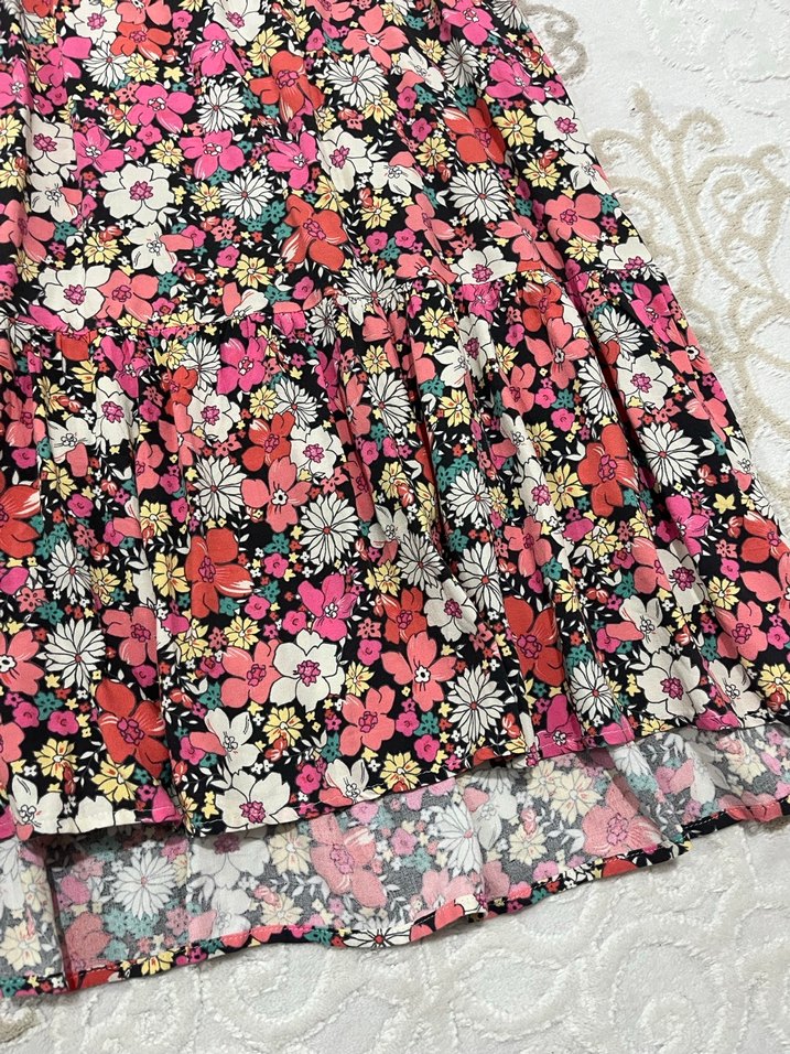 Çiçek Desenli Bohem Uzun Elbise - Görsel 4