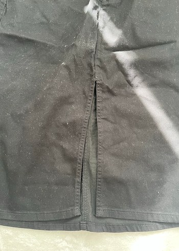 Siyah Midi Kot Etek - Görsel 4