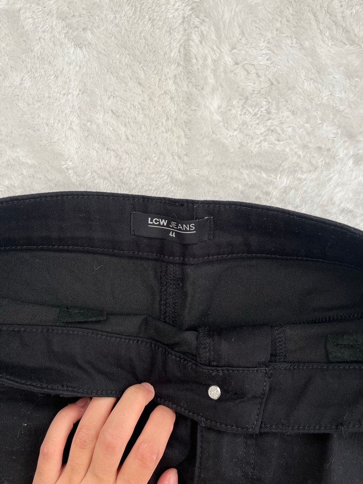 Siyah Midi Kot Etek - Görsel 3