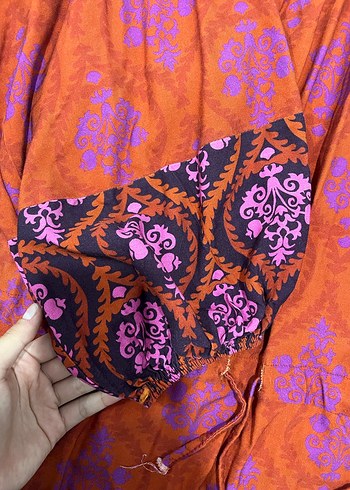 Bordo Nakışlı Bohem Kadın Tunik - Görsel 5