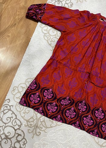 Bordo Nakışlı Bohem Kadın Tunik - Görsel 2