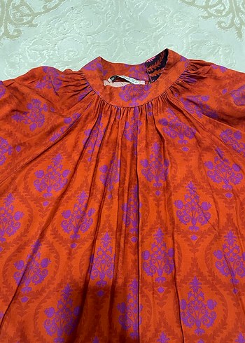 Bordo Nakışlı Bohem Kadın Tunik - Görsel 4