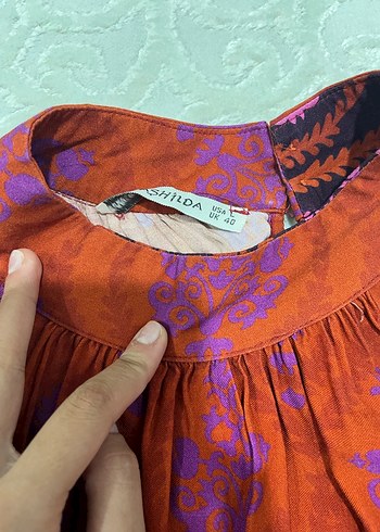 Bordo Nakışlı Bohem Kadın Tunik - Görsel 8