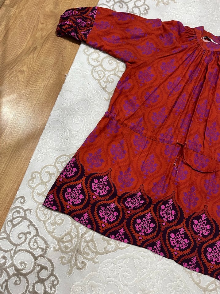 Bordo Nakışlı Bohem Kadın Tunik - Görsel 2