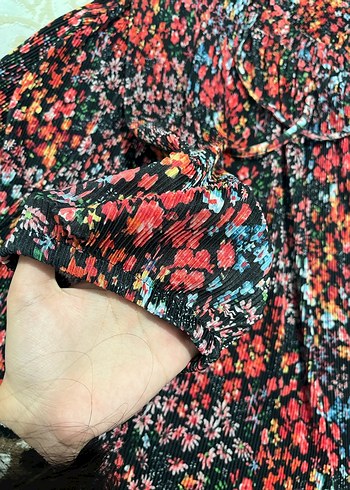 Çiçek Desenli Bohem Mini Elbise - Görsel 5