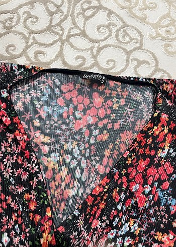 Çiçek Desenli Bohem Mini Elbise - Görsel 6