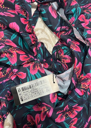 Bohem Çok Renkli Bağlama Desenli Hamile Bluzu - Görsel 3