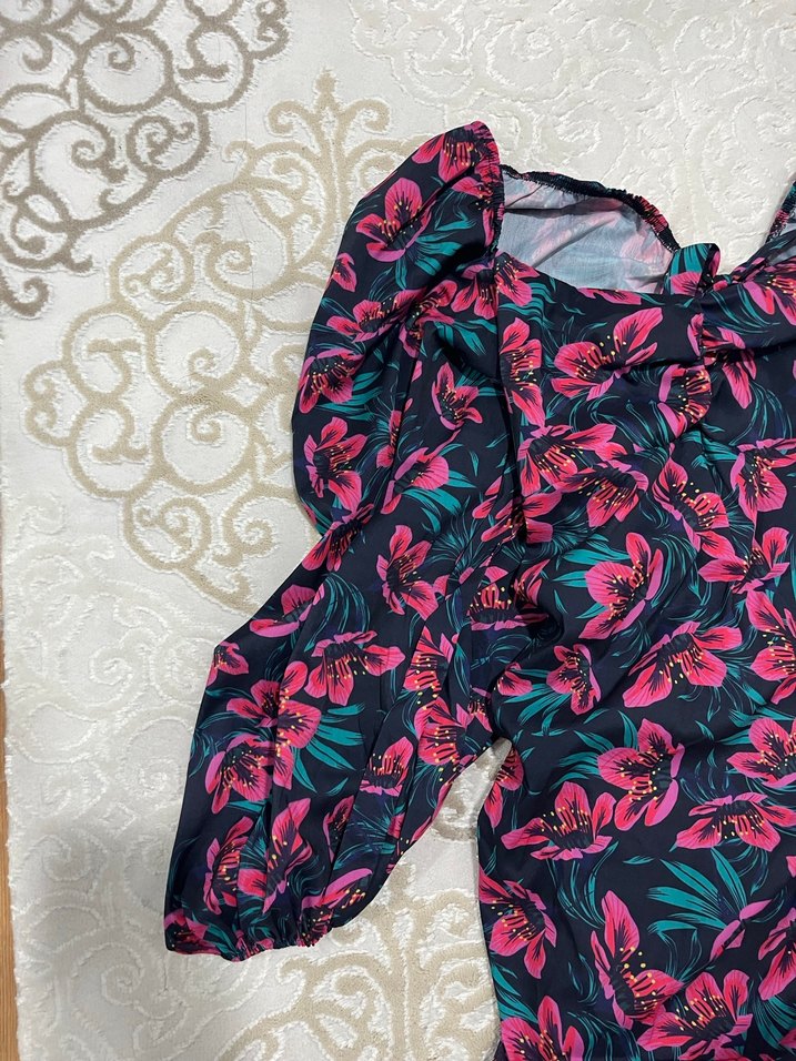 Bohem Çok Renkli Bağlama Desenli Hamile Bluzu - Görsel 2