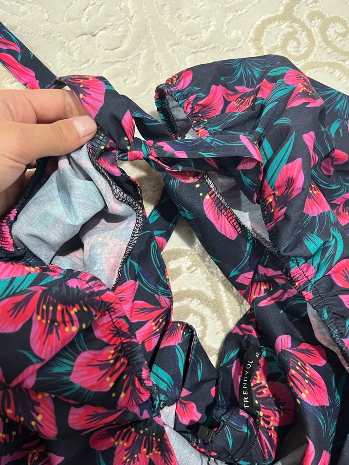 Bohem Çok Renkli Bağlama Desenli Hamile Bluzu - Görsel 4