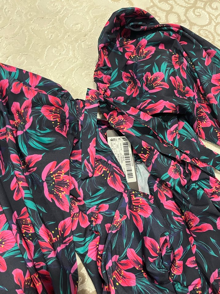 Bohem Çok Renkli Bağlama Desenli Hamile Bluzu - Görsel 5