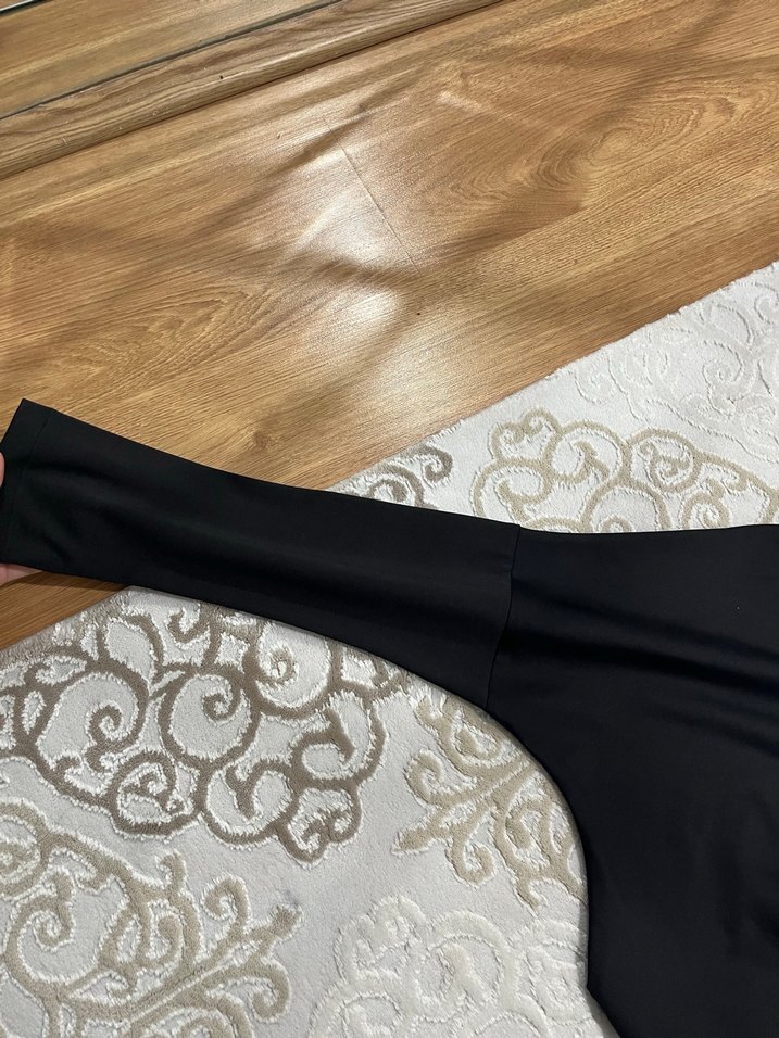 Kadın Siyah Uzun Kollu Salaş Elbise - Görsel 3