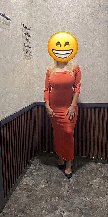 omuz açık elbise MIDI boy