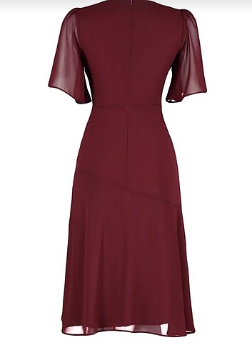 xs Beden bordo Renk Trendyol şifon bordo elbise