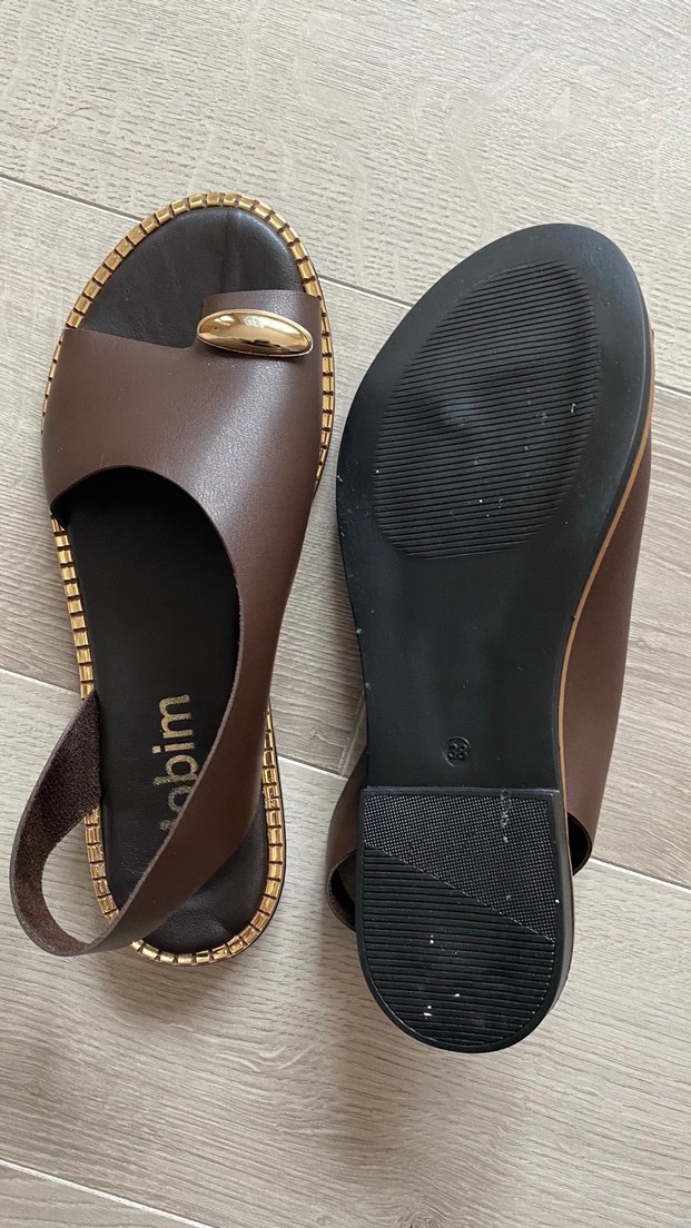 Kahverengi sandalet - Görsel 3