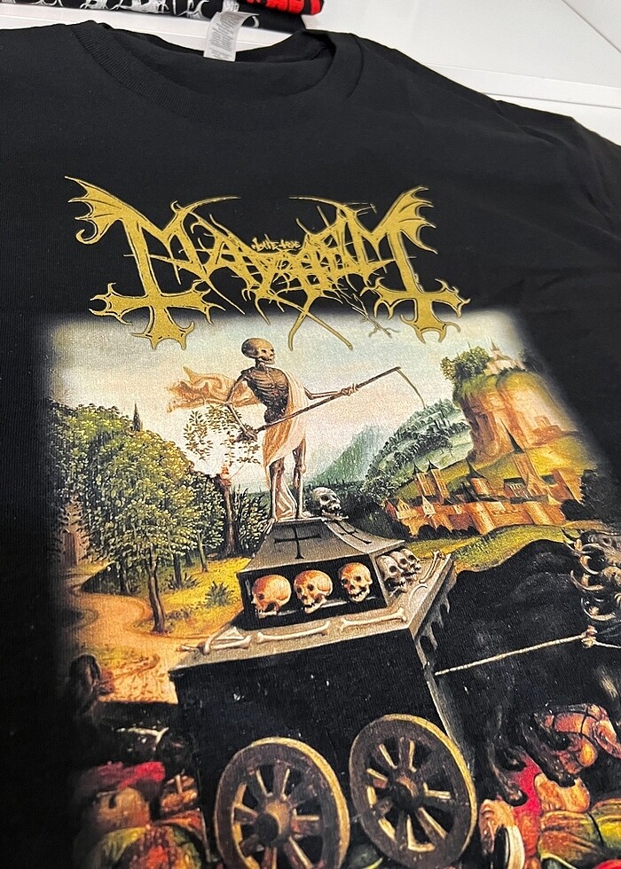 Mayhem - River of Blood Tshirt Yaldızlı Baskı - Görsel 3