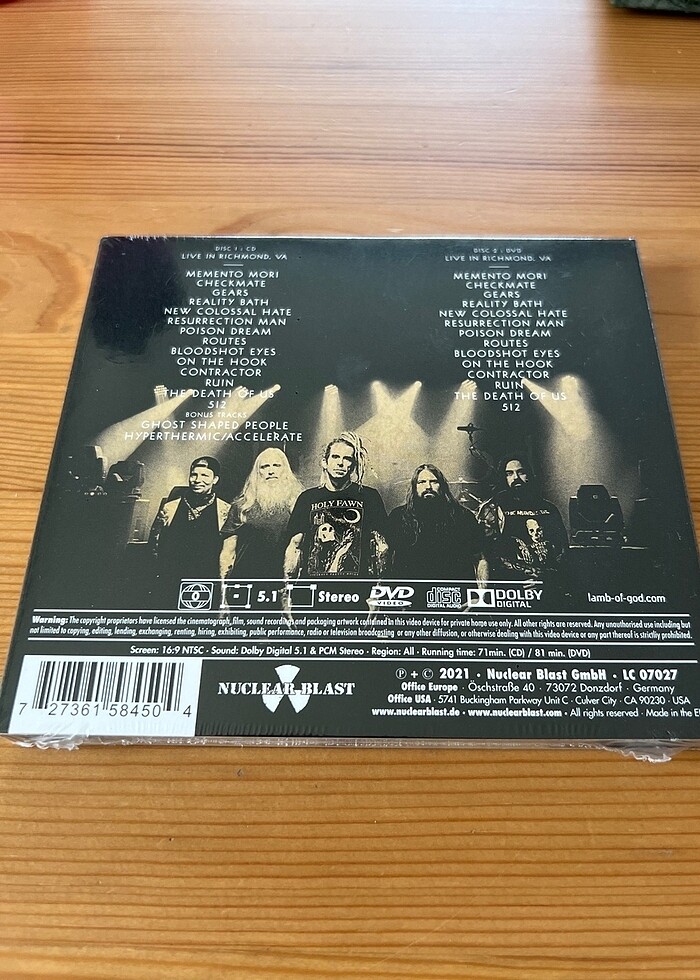 Lamb Of God - Live cd/dvd digipack - Görsel 2